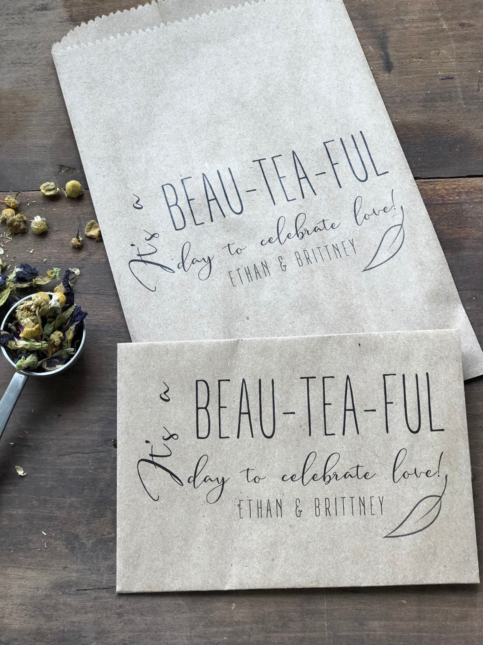 Personalized Tea Bag Party Favors BeauTeaful day wedding Etsy