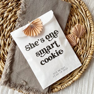 She's One Smart Cookie, Graduation Cookie Bags Printed with Eco Friendly inks on Recycled Paper Bags packs of 25 image 5