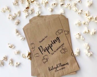 Graduation Favors, Popcorn Buffet Bag, 25 Favor Bags, Cookie Bar, Custom Treat Bags, Personalized Graduation Party, Graduation Favor