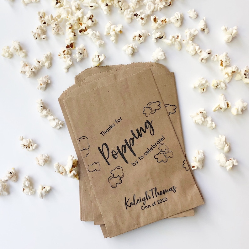 Graduation Favors Popcorn Buffet Bag 25 Favor Bags Cookie Etsy