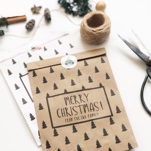 Weihnachtsgeschenktaschen - Weihnachtsgeschenktüten - Kleine personalisierte Geschenktaschen - Weihnachtskartenbeutel - Selbstgemachte Urlaubs-Leckerlibeutel - Modern