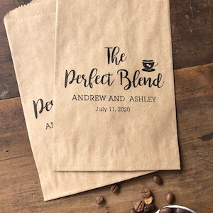 Bridal Shower Coffee Favor Coffee Favor Bag Wedding Favor Coffee Bean Espresso Favor Custom Paper Bags The Perfect Blend image 5