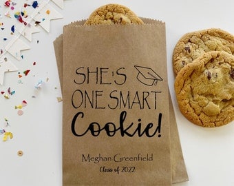 Graduation Favor Bags, Cookie Take Home Bag, Candy Buffet Bag, Graduation Cookie Bag, Favor Bag, One Smart Cookie, Sets Of 25s