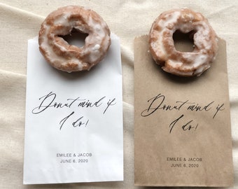 Wedding donut bags - Bridal shower donut buffet bags - Custom doughnut Bags - Wedding favor bags - Donut Hole Party Favor Bags - Set of 25