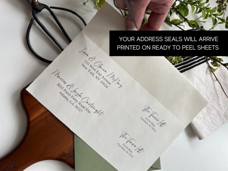 Printed Wrap Around Wedding Address Labels Envelope Addressing Fold Over Address Stickers Address Labels Invitation Labels 20 image 5