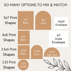Wedding Invitation Printing Service, Mix and Match Invitation Suite Pieces, Arch, 5x7, Circles, Half Arch, Print & Cut for you