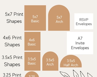 Hochzeitseinladungsdruckservice, Mix und Match-Einladungsteile, Bogen, 13x18, Kreise, Halber Bogen, Drucken und Schneiden für Sie