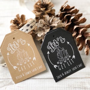Fire Starter Tags, Let's Get Lit Tags are perfect for Rustic Wedding Favors this Winter, sets of 24 image 4