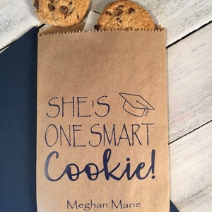 Graduation Favor Bags, Cookie Take Home Bag, Candy Buffet Bag, Graduation Cookie Bag, Favor Bag, One Smart Cookie, Sets Of 25s image 2