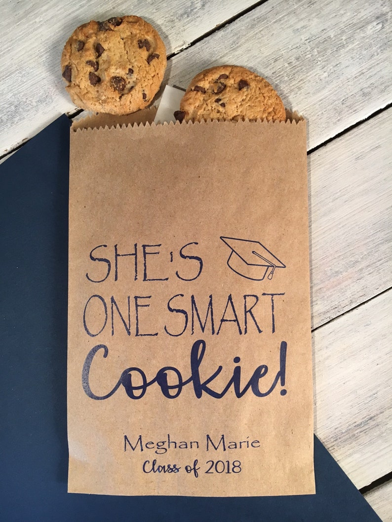Graduation Favor Bags, Cookie Take Home Bag, Candy Buffet Bag, Graduation Cookie Bag, Favor Bag, One Smart Cookie, Sets Of 25s image 2