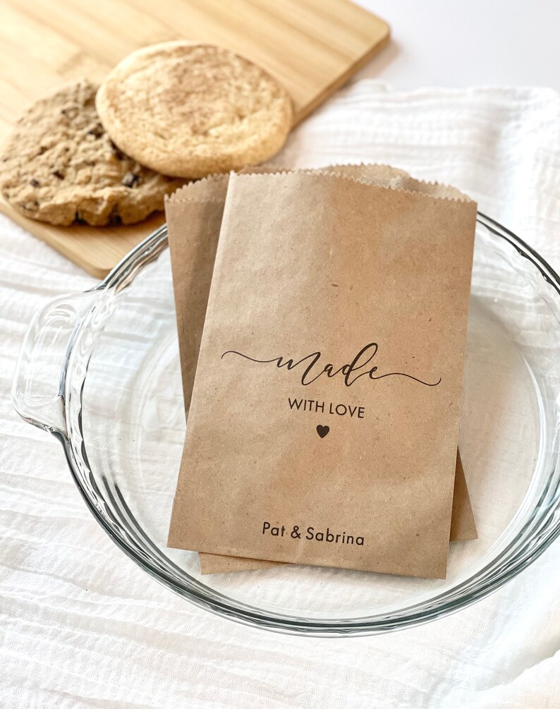 Bridal Shower Cookie Bags Made With Love Treat Bags Wedding Etsy