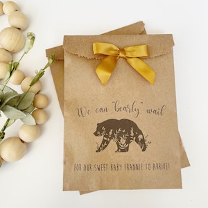 Woodland theme baby shower favors,  We Can Bearly Wait Goodie Bags, we’ll personalize for you- 25pcs per set