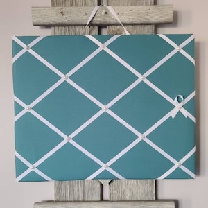 Dark Teal and White Fabric Memory Board / Inspiration / Dream / Vision / Ribbon / Notice / Photo Display