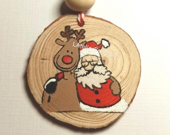 Wooden suspension Christmas decoration