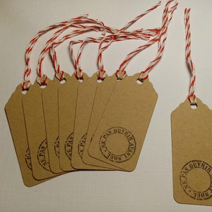 Etiquette cadeau en papier kraft " Ne pas ouvrir avant Noël" Lot de 8