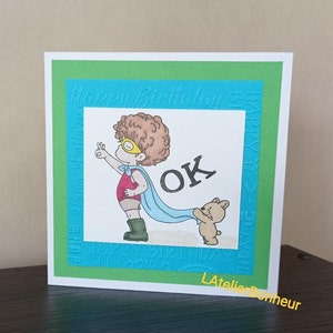 Carte "Happy Birthday" Super héro