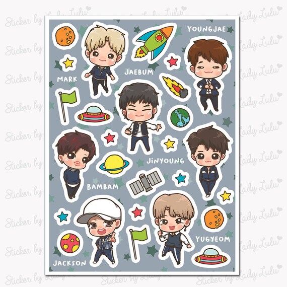 kpop got7 sticker sheet etsy