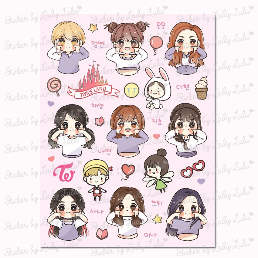 kpop twice sticker sheet etsy