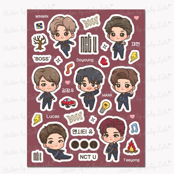 Kpop Nct U Boss Sticker Sheet Etsy