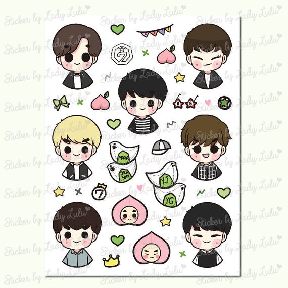 kpop got7 sticker sheet etsy