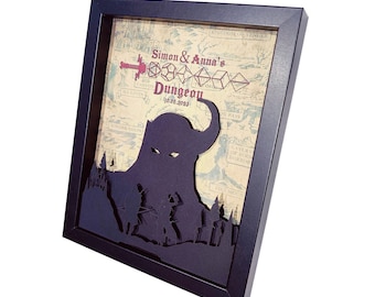 8X10 3D DND Gift, Dungeons And Dragons Wedding Anniversary Gifts For Gamers, DND Couples Gift For Him And Her, DND Birthday