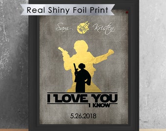 I Love You, I Know Gift For Husband | Wedding Gift | 8"X10" Star Wars Personalized Couples Gift | Boyfriend Birthday Gift | Wife Birthday