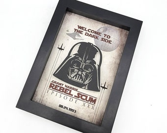 5X7 3D Star Wars Birthday Gift For Him | Rebel Scum 21st Birthday Gift For Her | 18th, 30th, 40th Birthday Ideas | Darth Vader Birthday