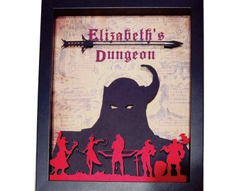 8X10 DND 3D Shadowbox Decor, DND Character Inspired Wall Art, Dungeons And Dragons Inspired Gift For Gamers, Gameroom Decor For Him, Her