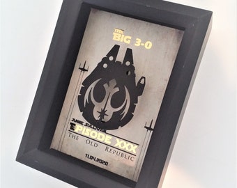 5"x7" 3D Star Wars 40th Birthday Gift For Him, Her | Big 4-0 Funny Birthday For Brother, Sister Or Friend | Big 5-0 Birthday | 30th Birthday
