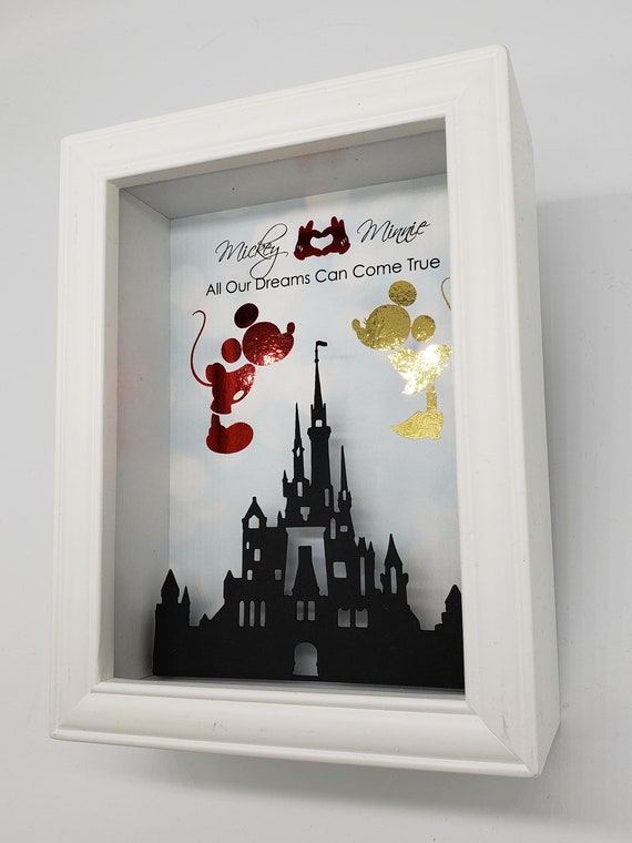 Disney 3d Mickey And Minnie Wedding Gift 5x7 Disney Couple Gift Disney Wedding Anniversary Gift Disney Engagement Mickey Couple