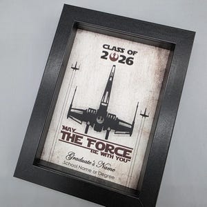 Class of 2026 Personalized Graduation Shadow Box: 3D Floating Cutout, Star Wars