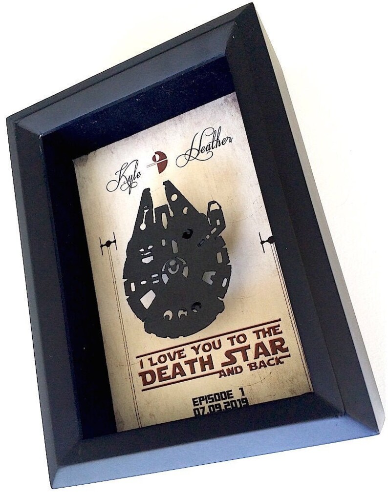 3D - 5X7 Star Wars Anniversary Gift For Him 1, 5, 6, 7, 20, 25 Year Anniversary Gift For Boyfriend, Gift For Husband, Star Wars Wedding Gift 