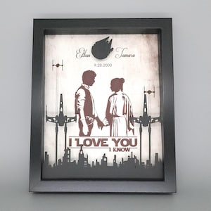 3D Star Wars | Birthday Gift For Boyfriend Girlfriend | 8X10 Nerdy Husband Wife Anniversary Gift | Couples Wedding Gift | I Love You I Know