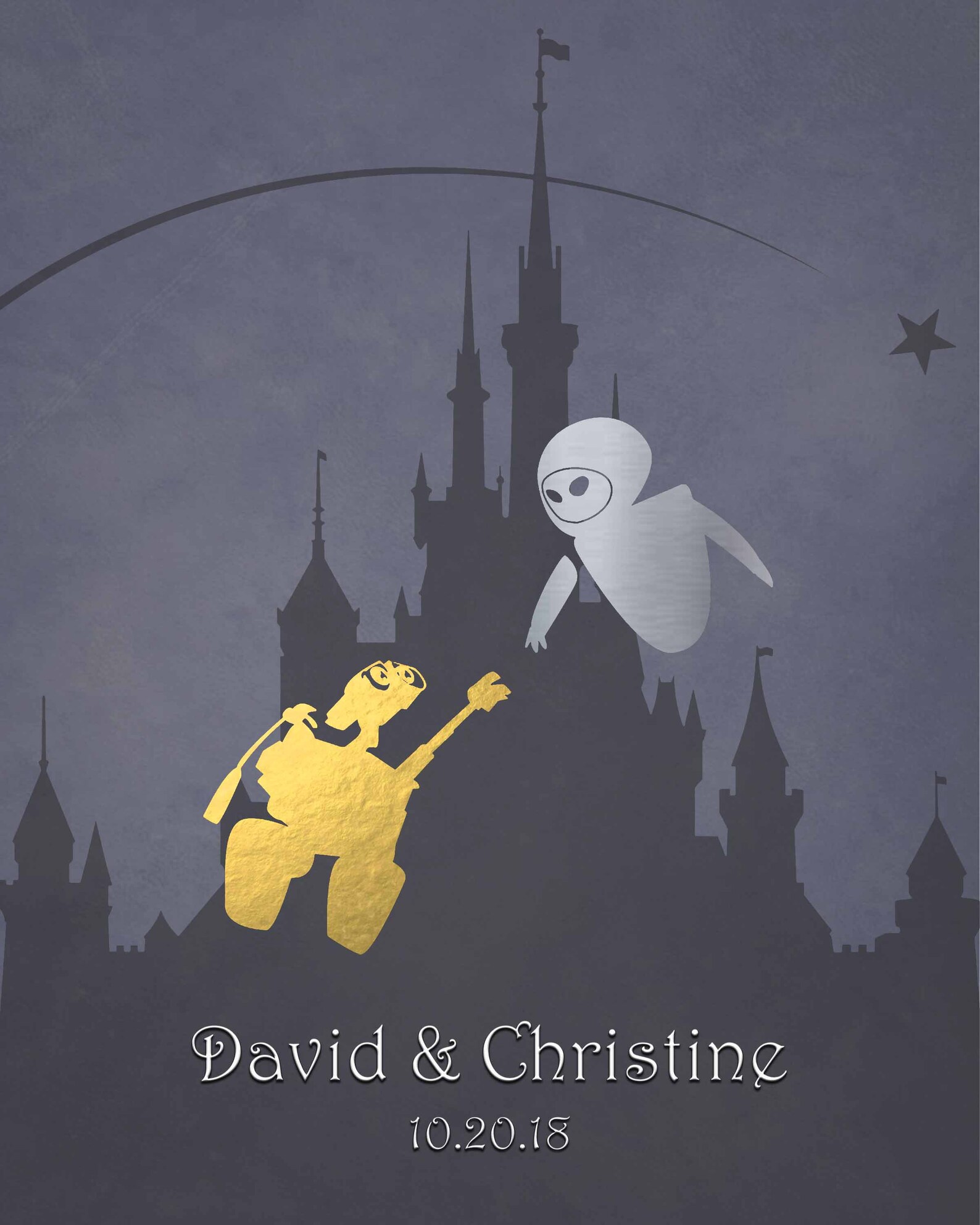 Disney WallE and Eve Print Disney Wall Decor WallE Art Etsy