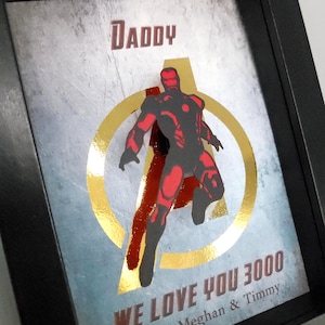 5X7 3D Iron Man Or Iron Lady I Love You 3000 | Personalized Gift for Boy | I am Iron Man | Dad Birthday Gift | Kids Christmas Gift | Holiday
