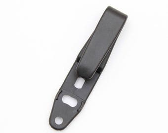 66x20mm Plastic Belt Clip Holster Sheath Clasp Hook Buckle Belt Keyring Black WW
