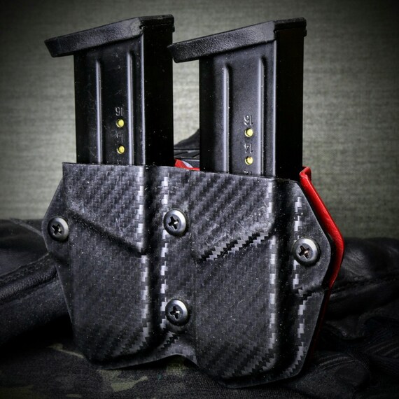 Holsters OWB Kydex DOUBLE MAG Holster SINGLE STACK Models BLACK CARBON