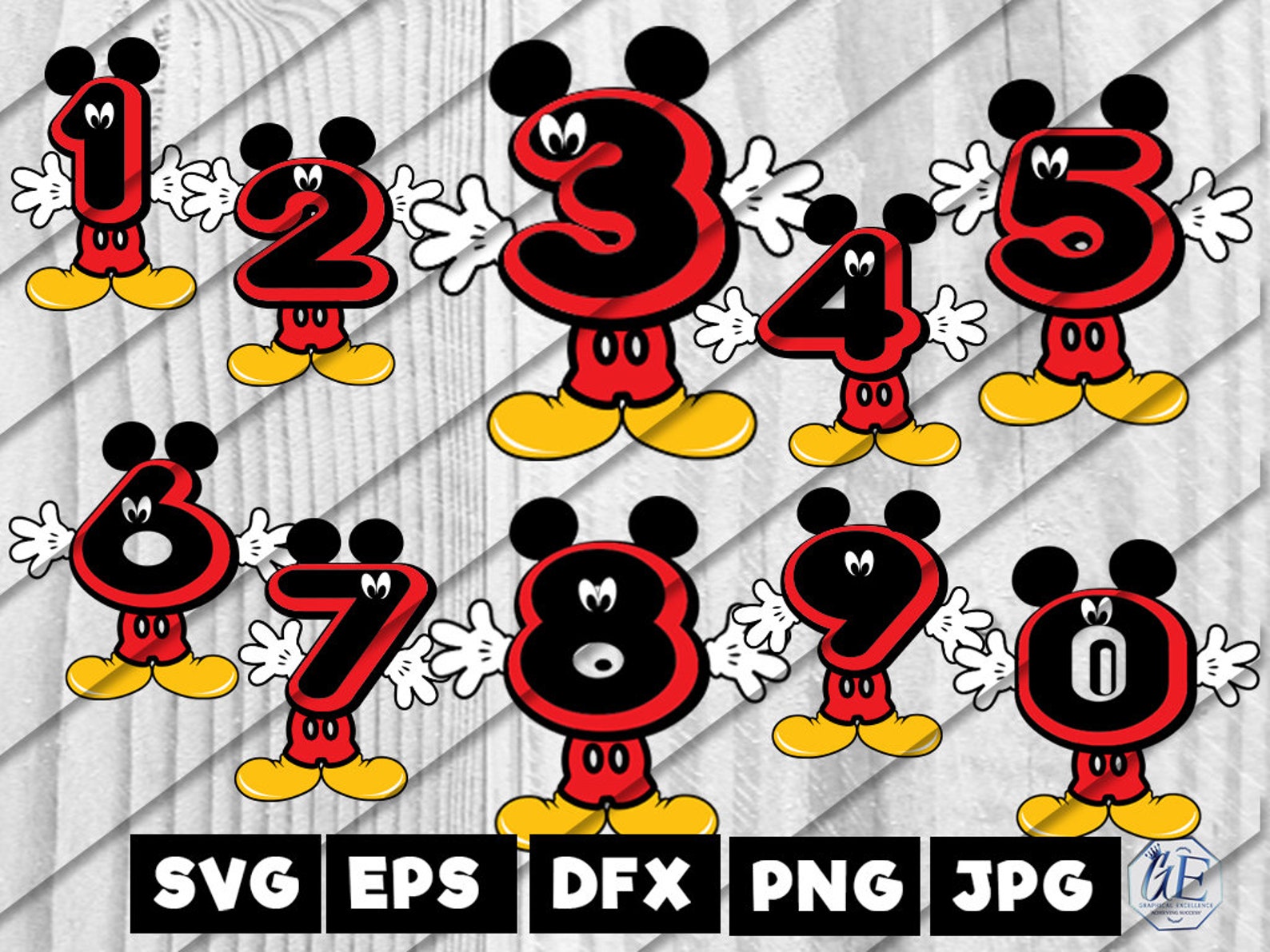 Character Numbers Bundle Svg Numbers Svg Dxf Png Ai File Etsy