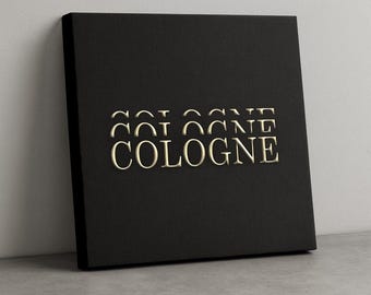 Cologne Wall Art | Square art with COLOGNE lettering, elegant city decor on canvas or acrylic glass, gift for Cologne fans