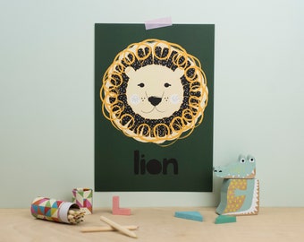 A4 Lion art print digital download