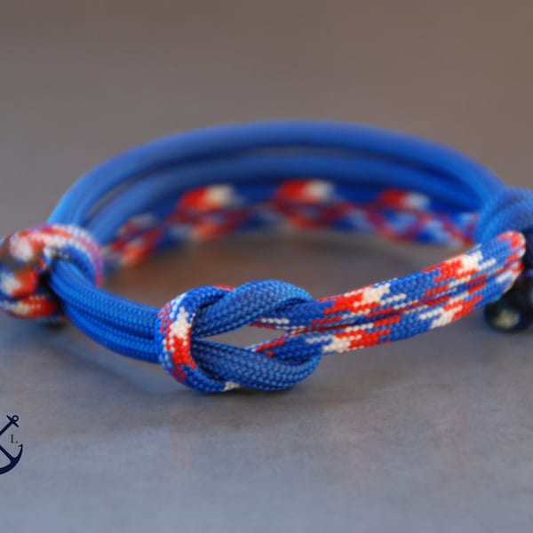 Mixed Sea Blue Einfaches KNOTEN Paracord Armband, Herren Damen Armband, Geknüpftes Armband, Basic Schmuck, Minimalistisches Armband, Kinderarmband