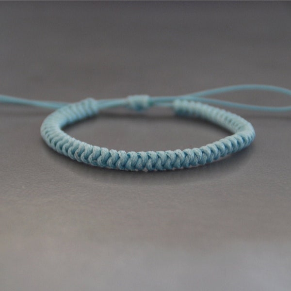 Thin Snake Knot Bracelet - Waxed Cord Bracelets- His Her Cotton Bracelet, Unisex Bracelet, Mens Womens, Macrame