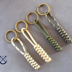 Pick your Colour Minimalistic Knotted Keychain BRONZE Keyring Paracord Keychain Gift for Him Gift for Her Unisex Gift