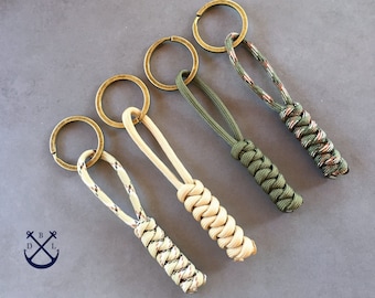 Pick your Colour Minimalistic Knotted Keychain BRONZE Keyring Paracord Keychain Gift for Him Gift for Her Unisex Gift