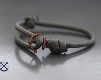Pick your Colour Small Copper Anchor bracelet Rope Bracelet Mens and Womens Nautical Bracelet Gift for her Gift for him Unisex gift