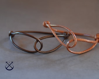 FOREVER UNITED Couples Knot Bracelet (2 articles), Bracelets de cordon, Ses bracelets en coton - Bracelet en veloppet simple, Bijoux de couple, Hommes Femmes