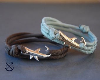 Bracelets de couples de requin, lot de 2 Bracelets, Bracelets de Mens de femmes, les Couples cadeau, son et son Bracelet - Bracelet de l’amour, Couples bijoux