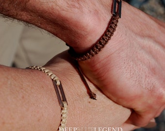 Lot de 2 bracelets pour couple avec manille, bracelet pour couple minimaliste fait main, bracelets assortis, cadeau d'anniversaire, ensemble de bracelets, cadeau pour petit ami, petite amie, meilleure amie