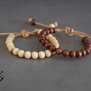 His & Hers Wooden Bead Bracelets, Set of 2 Bracelets, Mens Womens Bracelets, Couples Gift, Couples Bracelet, Couples Jewelry