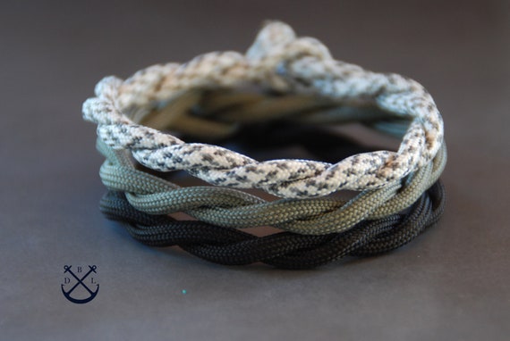 Set of 3 TWISTED Paracord Bracelets Black Dark Grey TV Black White Mens Womens Bracelet Outdoor Basic Jewelry Minimalist Bracelet Etsy